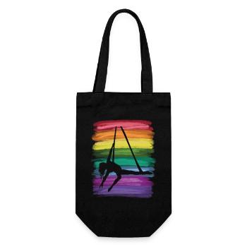 Vertikaltuch Vintage Luftakrobatik Aerial Silk - Geschenkbeutel für Flaschen - Schwarz - Vorne