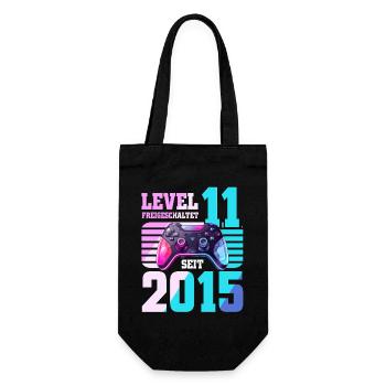 11. Geburtstag Gaming Gamer - Geschenkbeutel für Flaschen - Schwarz - Vorne