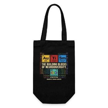 Autism Neurodiversity Chemie Periodensystem - Geschenkbeutel für Flaschen - Schwarz - Vorne