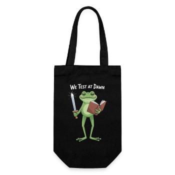 We Test at Dawn Frog Knight - Gift Bag for Bottles - black - Front