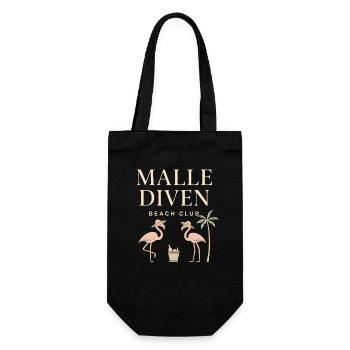 Malle Diven Beach Club Flamingo Mallorca Party  - Geschenkbeutel für Flaschen - Schwarz - Vorne