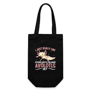 I love my Hypomelanistic melanoid Axolotl - Gift Bag for Bottles - black - Front