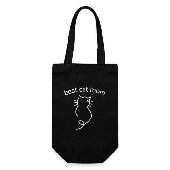 Meilleure maman de chat minimaliste Silhouette - Sac à bouteille - noir - Devant
