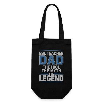 ESL Teacher Dad The Idol The Myth Language Teacher - Gift Bag for Bottles - black - Front