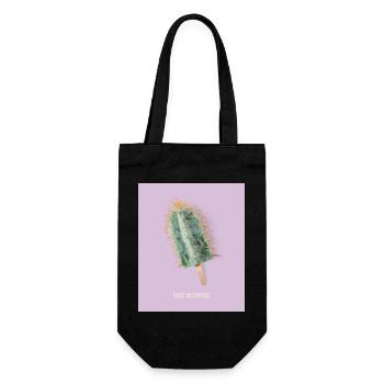 Design de glace au cactus doux mais piquant - Sac à bouteille - noir - Devant