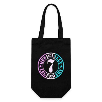 7th Birthday Boy Girl Official Legend 7 - Gift Bag for Bottles - black - Front