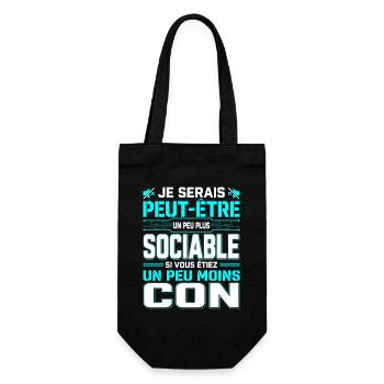 Je Serais Peut-Être Plus Sociable - Sac à bouteille - noir - Devant