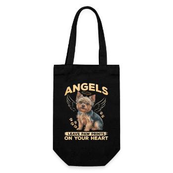 Yorkshire Terrier Yorkie Dog Breed - Gift Bag for Bottles - black - Front