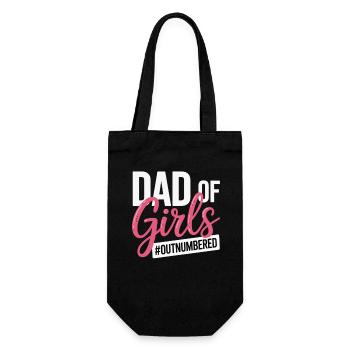 Dad of Girls Outnumbered Daddy Girl - Gift Bag for Bottles - black - Front