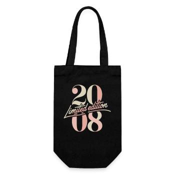 Limited Edition 2008 Geburtstag Vintage - Geschenkbeutel für Flaschen - Schwarz - Vorne