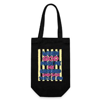 God laughed: You're going to have fun - Gift Bag for Bottles - black - Front
