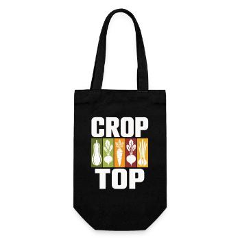 Vegetable Icons Crop Top Design - Gift Bag for Bottles - black - Front