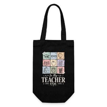 Teacher Era School Shirt - Gift Bag for Bottles - black - Front