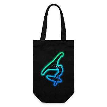 Wing Surf Wingsurfen Herren Kinder Jungen Wingfoil - Geschenkbeutel für Flaschen - Schwarz - Vorne