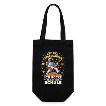 Schulanfang Astronaut Rocke Schule Shirt - Geschenkbeutel für Flaschen - Schwarz - Vorne