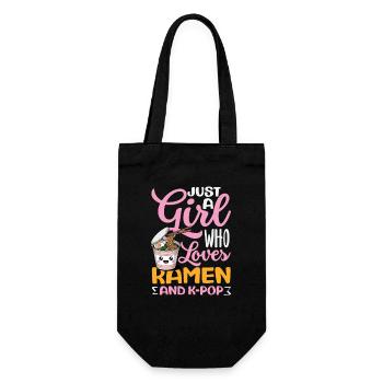 Girl Loves Ramen And K Pop - Gift Bag for Bottles - black - Front