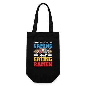Gaming Und Ramen Essen Gamer Nudeln - Geschenkbeutel für Flaschen - Schwarz - Vorne