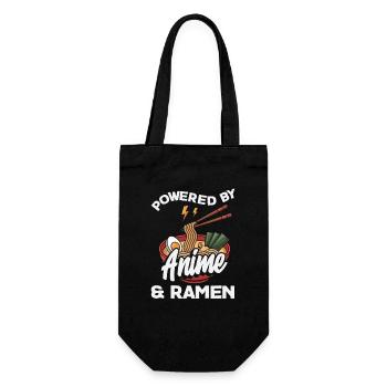 Powered by Anime and Ramen Noodle Fan - Gift Bag for Bottles - black - Front