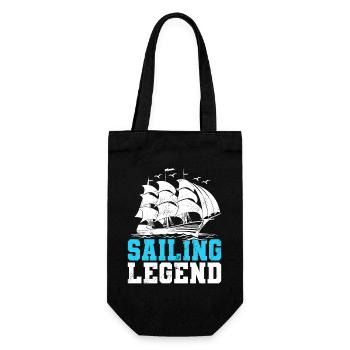 Sailing Legend Sailor Sail Captain - Geschenkbeutel für Flaschen - Schwarz - Vorne