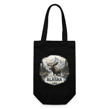 Alaska Moose Elk Deer Love Alaska - Gift Bag for Bottles - black - Front