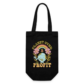 Ecologist Ecology Planet Over Profit - Gift Bag for Bottles - black - Front