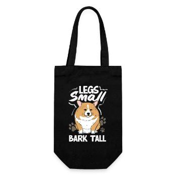 Kurze Beine, Große Einstellung, Corgi - Geschenkbeutel für Flaschen - Schwarz - Vorne