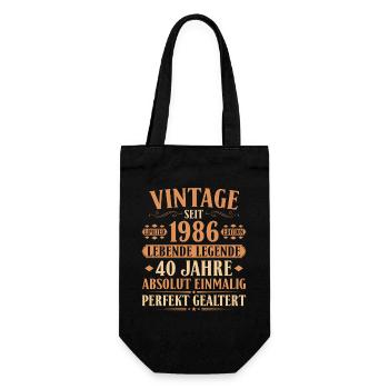 1986 Jahrgang Geburtstag 40 Jahre - Geschenkbeutel für Flaschen - Schwarz - Vorne