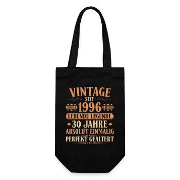 1996 Jahrgang Geburtstag 30 Jahre - Geschenkbeutel für Flaschen - Schwarz - Vorne