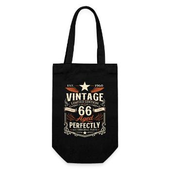 Cadeau d’anniversaire pour le 66e anniversaire Rétro vintage des années 1960 - Sac à bouteille - noir - Devant