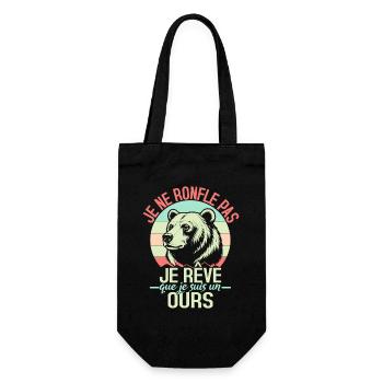 Je Ne Ronfle Pas Je Rêve Que Je Suis Un Ours - Sac à bouteille - noir - Devant