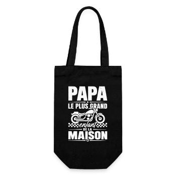 Papa Le Plus Grand Enfant de la Maison - Sac à bouteille - noir - Devant