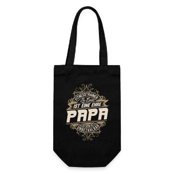 Fitnesstrainer Papa - Geschenkbeutel für Flaschen - Schwarz - Vorne