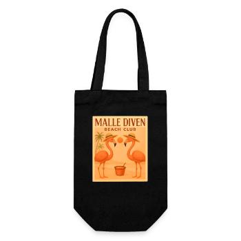 Malle Diven Beach Club Flamingo Mallorca Party - Geschenkbeutel für Flaschen - Schwarz - Vorne