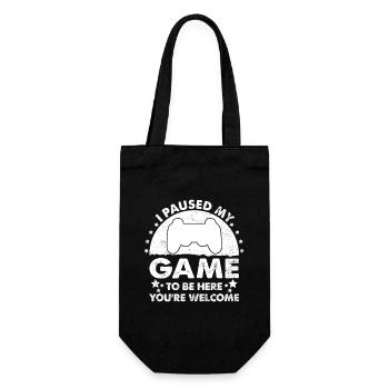 Paused My Game To Be Here - Gift Bag for Bottles - black - Front