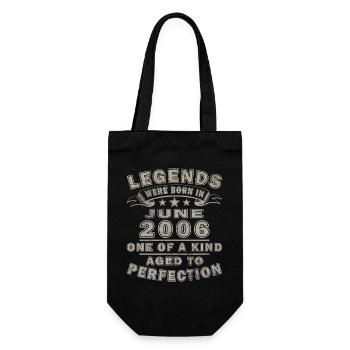 20th Birthday Gift Legend June Vintage 2006 - Gift Bag for Bottles - black - Front