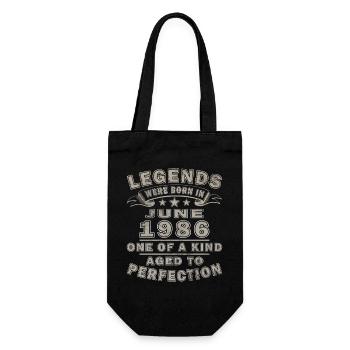 Cadeau d’anniversaire rétro vintage de juin 1986 - Sac à bouteille - noir - Devant