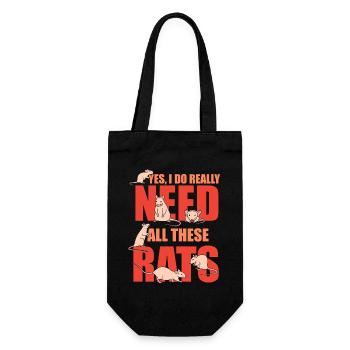 Rat, house rat, rat owner, rat lover - Gift Bag for Bottles - black - Front