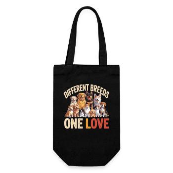 Different Breeds One Love Dogs - Gift Bag for Bottles - black - Front