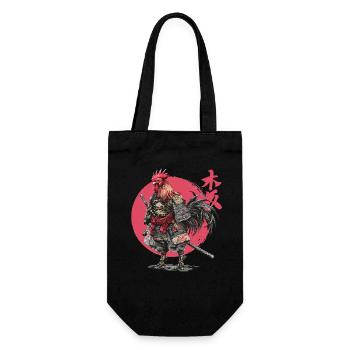 Rooster Samurai Armor Illustration - Gift Bag for Bottles - black - Front