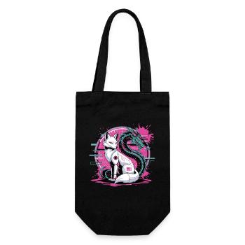 Cyberpunk Fox et Dragon Anime Gamer Otaku - Sac à bouteille - noir - Devant