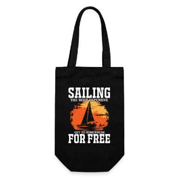 Sailing The Most Expensive Way Sailor Sail Captain - Geschenkbeutel für Flaschen - Schwarz - Vorne
