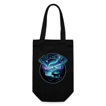Alaska Lights Aurora Borealis Viewing Vacation - Gift Bag for Bottles - black - Front