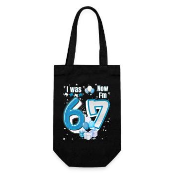 I was 6 Now Im 7 Birthday Shirt Kids 7 Birthday - Gift Bag for Bottles - black - Front