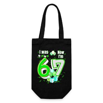 I was 6 Now Im 7 Birthday Shirt Kids 7 Birthday - Gift Bag for Bottles - black - Front