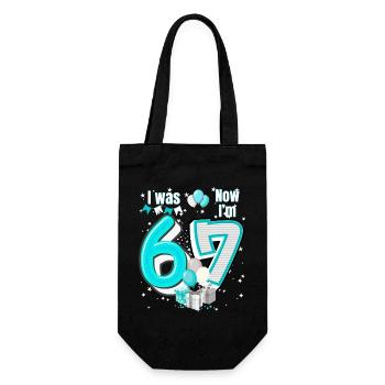 I was 6 Now Im 7 Birthday Shirt Kids 7 Birthday - Gift Bag for Bottles - black - Front