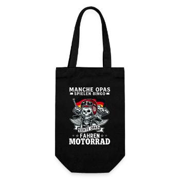 Echte Opas fahren Motorrad Biker Totenkopf - Geschenkbeutel für Flaschen - Schwarz - Vorne