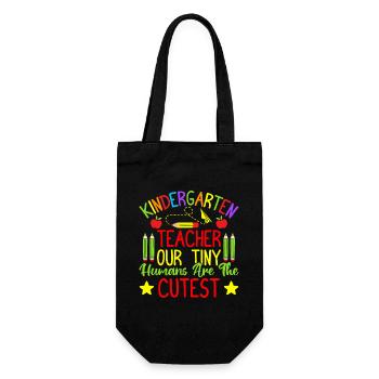 Pre K Teacher Tiny Humans Cutest Kindergarten - Geschenkbeutel für Flaschen - Schwarz - Vorne