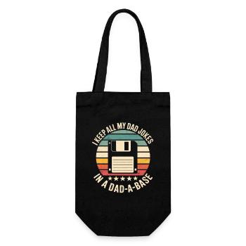 Base de données de blagues de papa humoristique rétro sur disquette - Sac à bouteille - noir - Devant