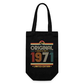 Cadeau du 55e anniversaire Millésime juin 1971 - Sac à bouteille - noir - Devant