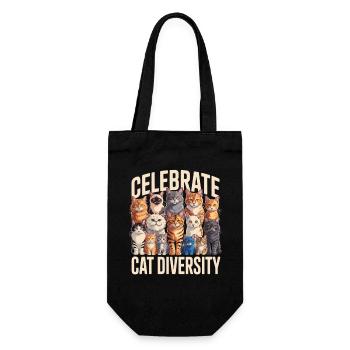 Celebrate Cat Diversity Katzen - Geschenkbeutel für Flaschen - Schwarz - Vorne